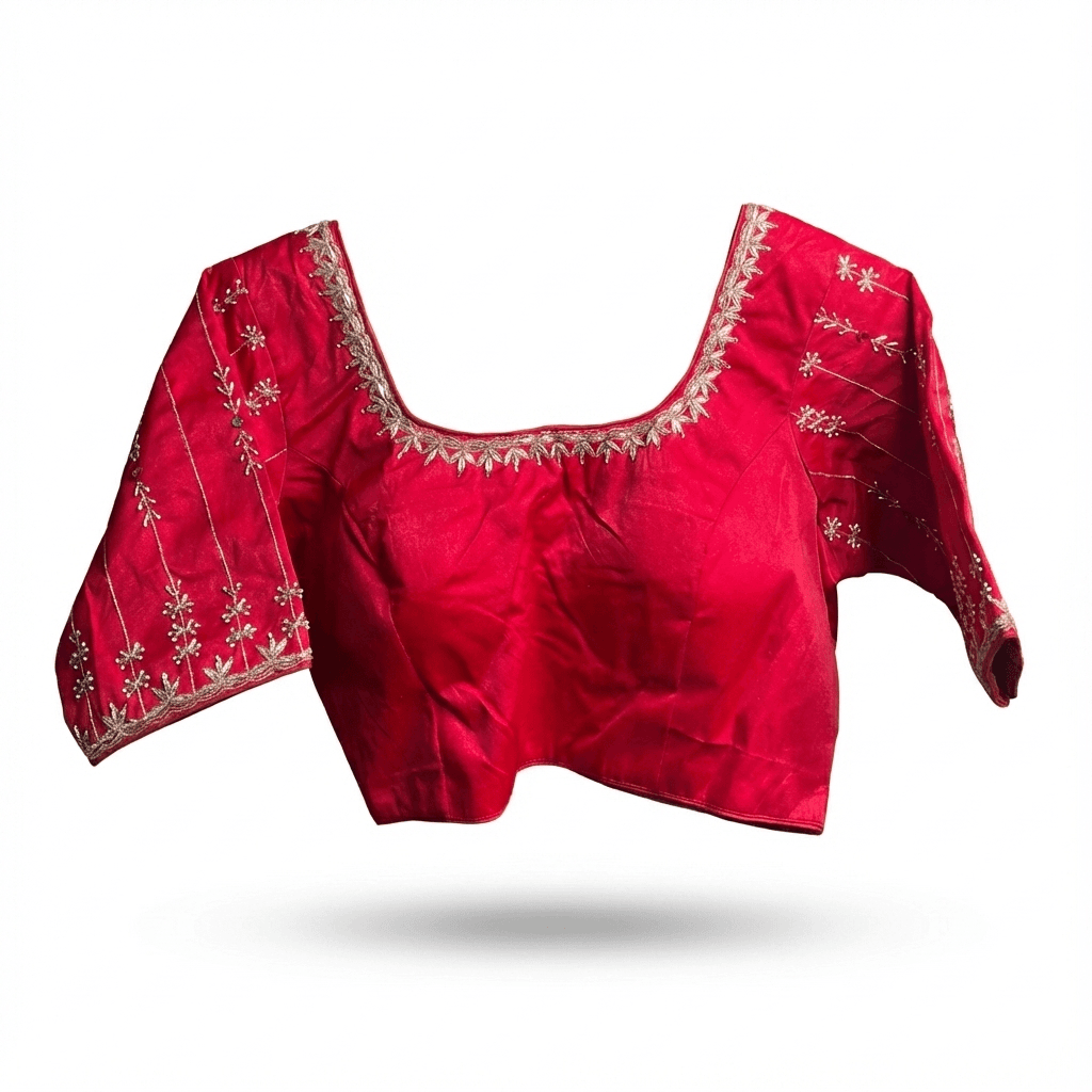 Embroidered Silk Saree Blouse