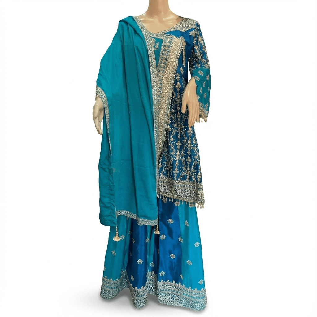 Royal Zari Embroidered Sharara Set - Image 1